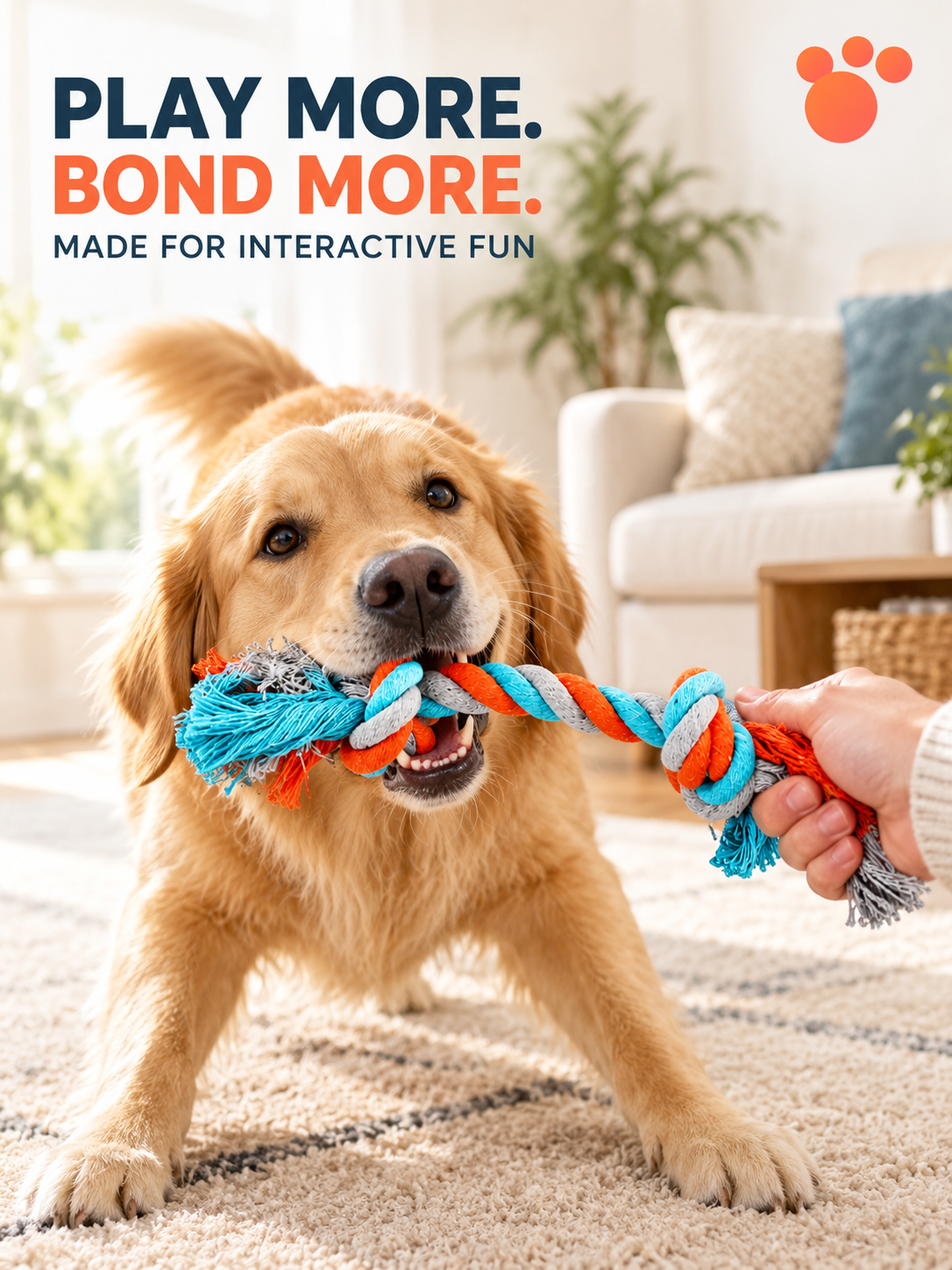 Cotton Knot Dog Toy Bites Teeth, Resistant to Chewing, Relieves Bore Knot
