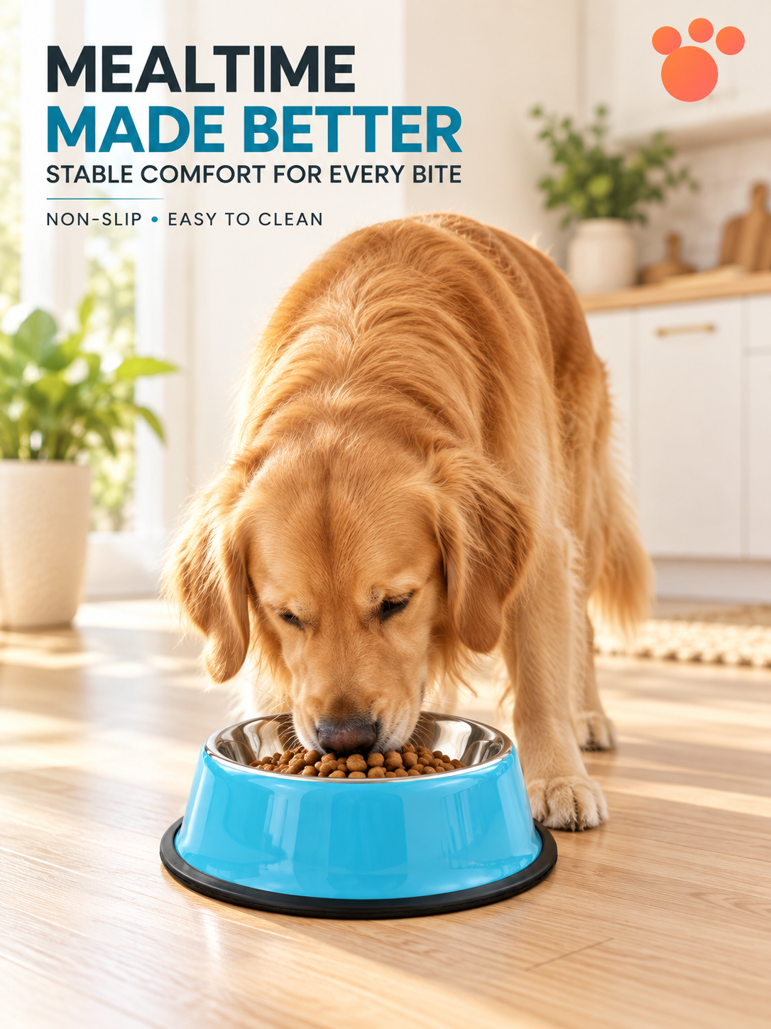 Non-Slip Stainless Steel Pet Bowl for Dogs and Cats: A Steady, Easy-Clean Feeding Solution