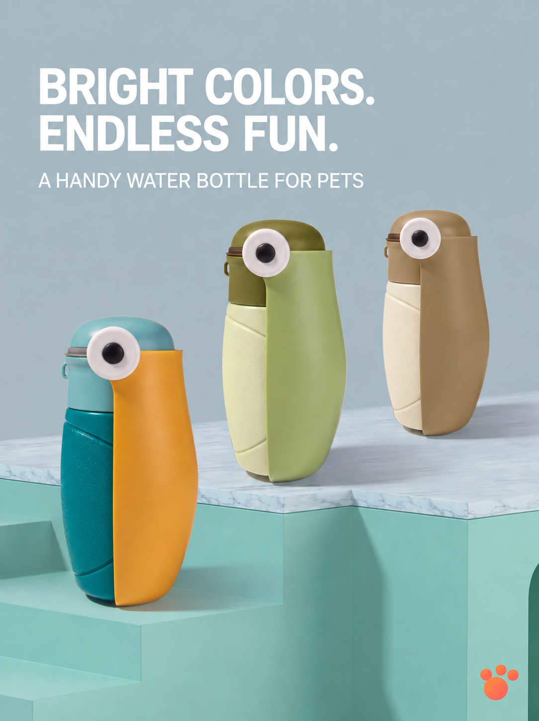 480ml Portable Dog Water Bottle with Foldable Drinking Bowl | Leak-Resistant Travel Pet Dispenser image 3